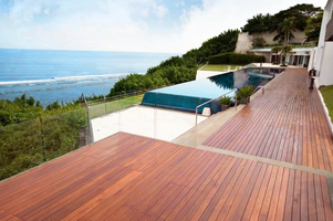 Tropical hardwood decking boards